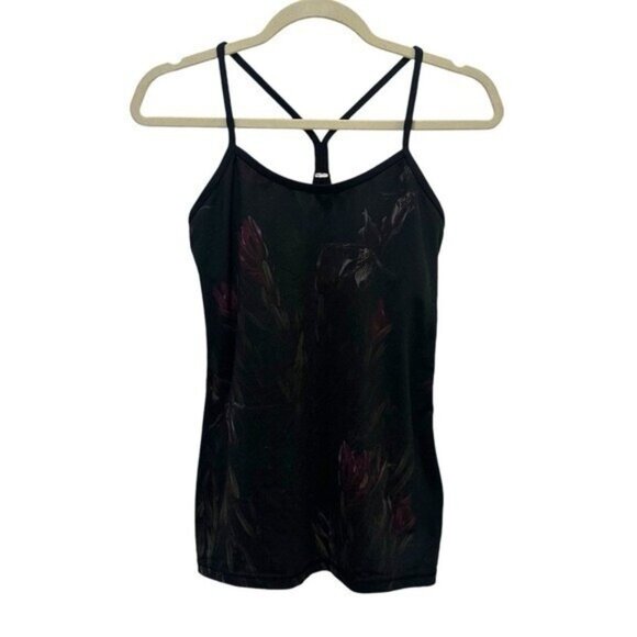 Lululemon Women's Size 8? Power Y Tank Top Midnight Iris Racerback Floral Print - Picture 1 of 5